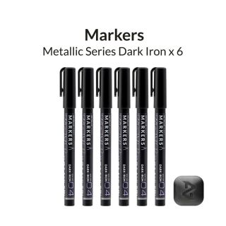 Metallic Series Markers - 6 Dark Iron