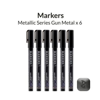 Metallic Series Markers - 6 Gun Metal