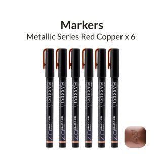 Metallic Series Markers - 6 Red Copper