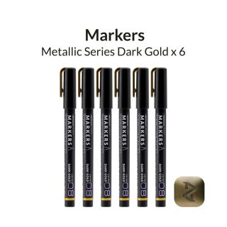 Metallic Series Markers - 6 Dark Gold