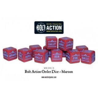 Bolt Action Orders Dice - Maroon