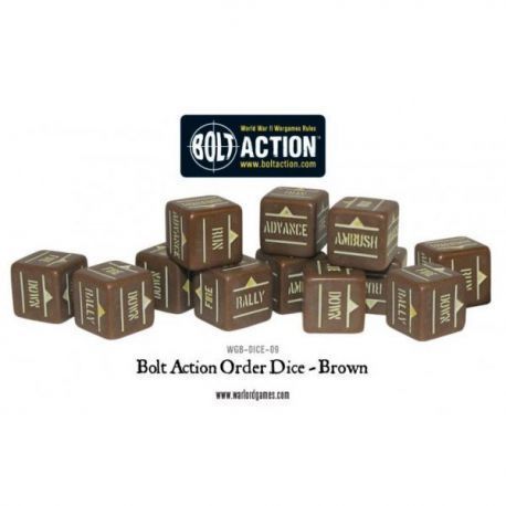 Bolt Action Orders Dice - Brown