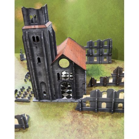 Ruined Church Escenografía 28 mm ( AoS , Saga , Historical Wargames)