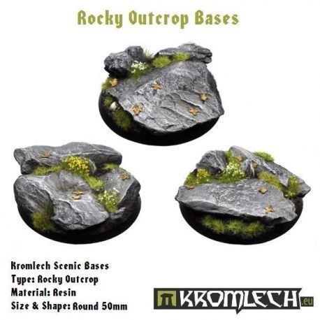 Rocky Outcrop Bases, Round 50Mm