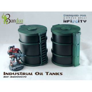 Industrial Oil Tanks escenografía para wargames  28mm