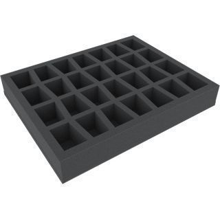 FS050C4BO 50 mm (2 inch) Figure Foam Tray with base and 28 slots for larger tabletop models (terminator)