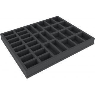 FSBR035BO 35 mm (1.38 Inch) foam tray with different sized slot foam with base - full-size