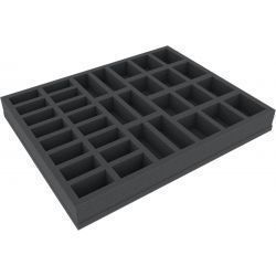 FSBR040BO 40 mm (1.6 inches) foam tray with different sized slots - with base - full-size