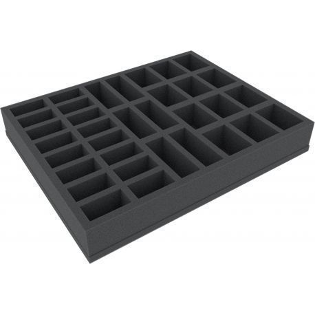 FSBR050BO 50 mm (2 inches) foam tray with different sized slots - with base - full-size