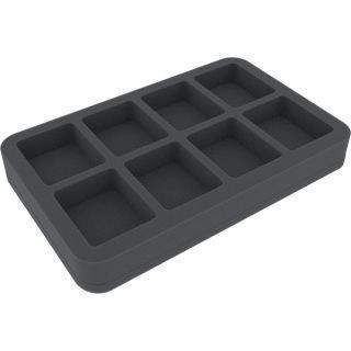 HS035BF02BO 35 mm (1.4 inch) half-size Figure Foam Tray for 8 large Flames of War Bases