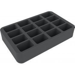 HS050BF05BO 50 mm (2 inches) half-size Figure Foam Tray with 16 slots for Flames of War Medium Bases