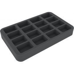 HSCY035BO 35 mm (1.4 inches) half-size Figure Foam Tray with 16 slots