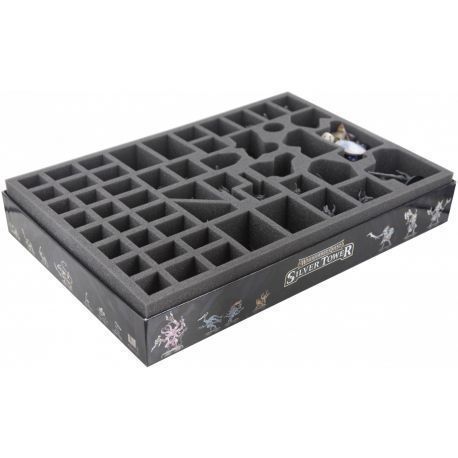 60 mm (2.36 inches) foam tray with 52 compartments for the Warhammer Quest - Silver Tower board game box