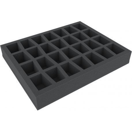 FS035C4BO 35 mm (1.38 inch) Figure Foam Tray with base and 28 slots for larger tabletop models