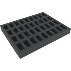 FS035C4BO 35 mm (1.38 inch) Figure Foam Tray with base and 28 slots for larger tabletop models