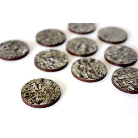 25mm stones X10 - Pre Painted Bases ( 40k , AoS, Infinity , Malifaux, Warlord Games)