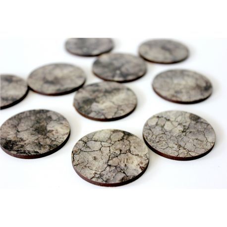 40 mm wasteland X5 - Pre Painted Bases ( 40k , AoS, Infinity , Malifaux, Warlord Games)