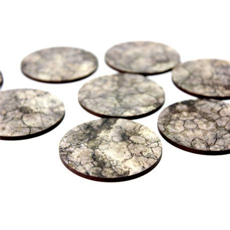 50  mm wasteland X5 - Pre Painted Bases ( 40k , AoS, Infinity , Malifaux, Warlord Games)