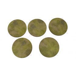 55mm grass x5 - Pre Painted Bases ( 40k , AoS, Infinity , Malifaux, Warlord Games)