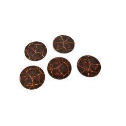 40 mm lava x10 - Pre Painted Bases ( 40k , AoS, Infinity , Malifaux, Warlord Games)