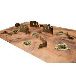 Essential Terrain Set. TALLARM RUINS + MAT escenografia  basica de 28mm para tu mesa de juego 