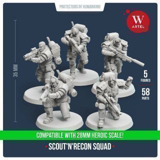 Scout`n`Recon Squad 28mm scale (5 scouts)
