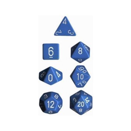 Chessex Opaque Polyhedral 7-Die Sets - Light Blue white