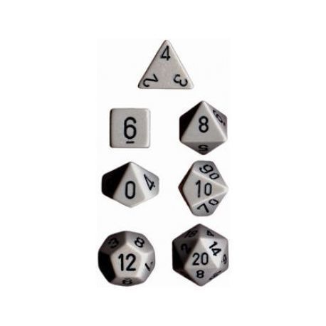 Chessex Opaque Polyhedral 7-Die Sets - Grey black