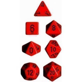 Chessex Opaque Polyhedral 7-Die Sets - Red black