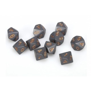Chessex Opaque Polyhedral Ten d10 Set - Dark Grey copper