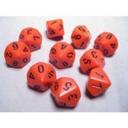 Chessex Opaque Polyhedral Ten d10 Set - Orange black