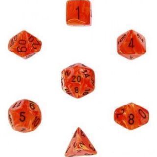 Chessex Vortex 7-Die Set - Orange black