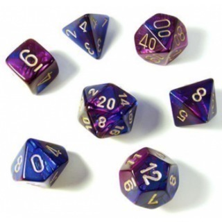 Chessex Gemini Polyhedral 7-Die Set - Blue-Purple gold
