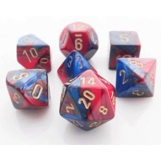 Chessex Gemini Polyhedral 7-Die Set - Blue-Red gold