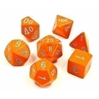 Chessex Lab Dice 4 - 7 Die Set Heavy Dice Polyhedral Orange turquoise