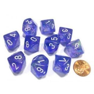 Chessex Ten D10 Sets - Borealis Purple white