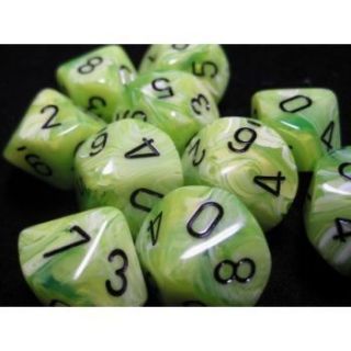 Chessex Ten D10 Sets - Vortex Bright Green black