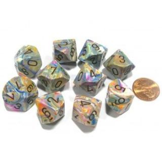 Chessex Ten D10 Sets - Festive Vibrant brown