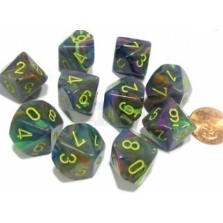 Chessex Ten D10 Sets - Festive Rio yellow