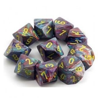 Chessex Ten D10 Sets - Festive Mosaic yellow