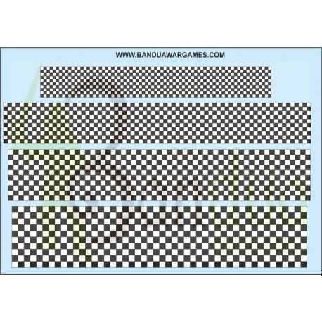 Black and white  checkerboard - Various sizes - Decal Sheet