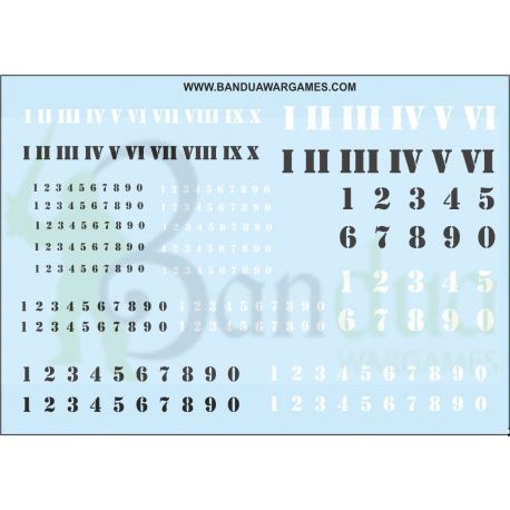 Numbers Decal Sheet
