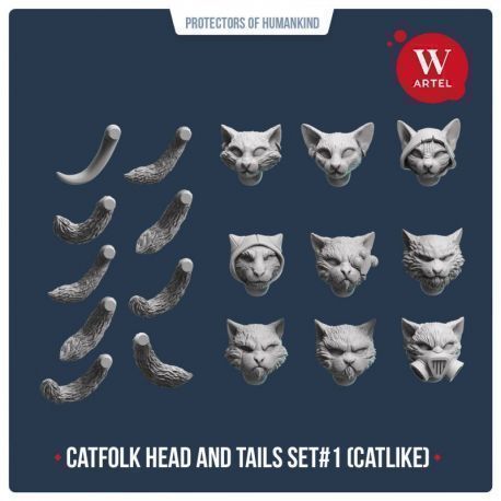 Catfolk Head and Tails Set1 (Cat-like)