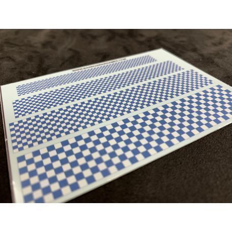 Blue white checkerboard - Various sizes - Decal Sheet