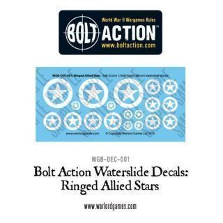 Bolt Action Ringed Allied Stars decal sheet