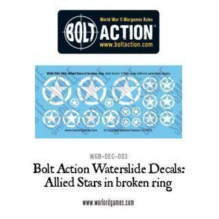 Bolt Action Allied Stars in broken ring decal sheet