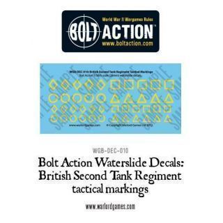 Bolt Action  British Second Tank Regiment tactical markings decal sheet