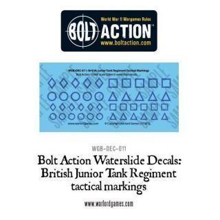 Bolt Action  British Junior Tank Regiment tactical markings  decal sheet