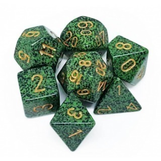 Speckled Polyhedral 7-Die Set - Golden Recon