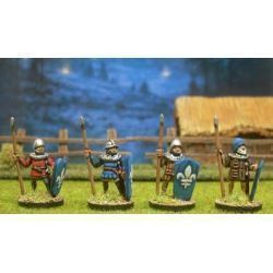 Hundred Years' War French Spearmen with Pavisse Pack Breaker